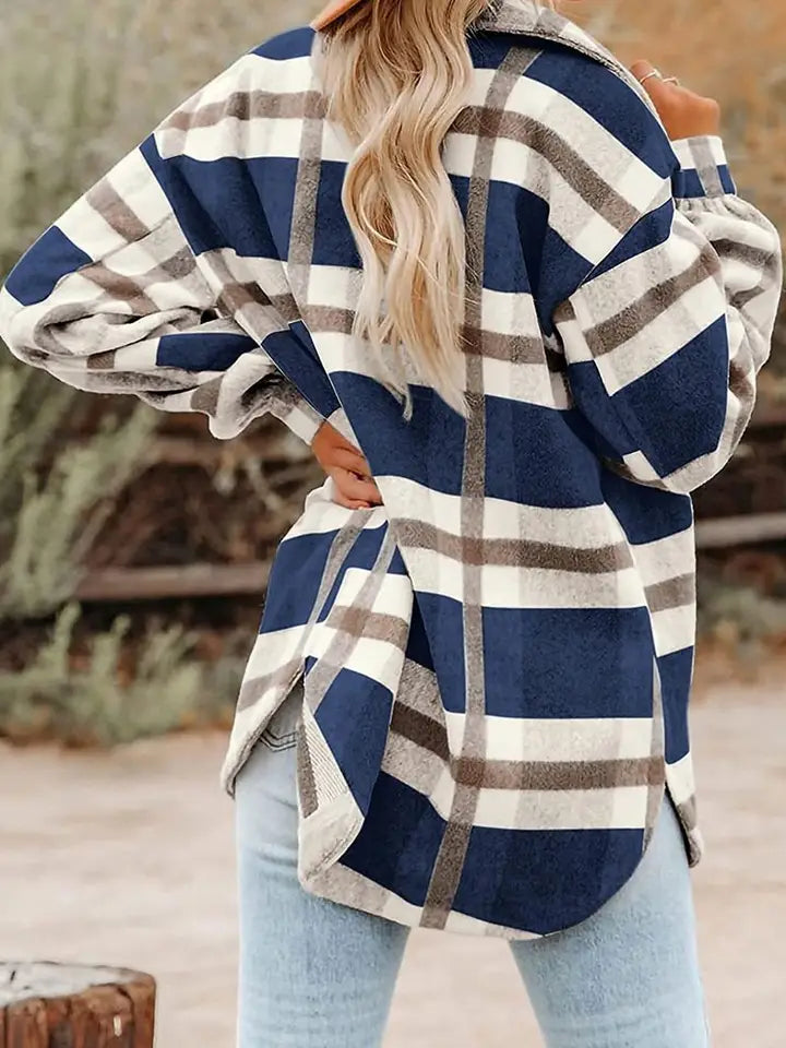Plaid Button Flannel Coat